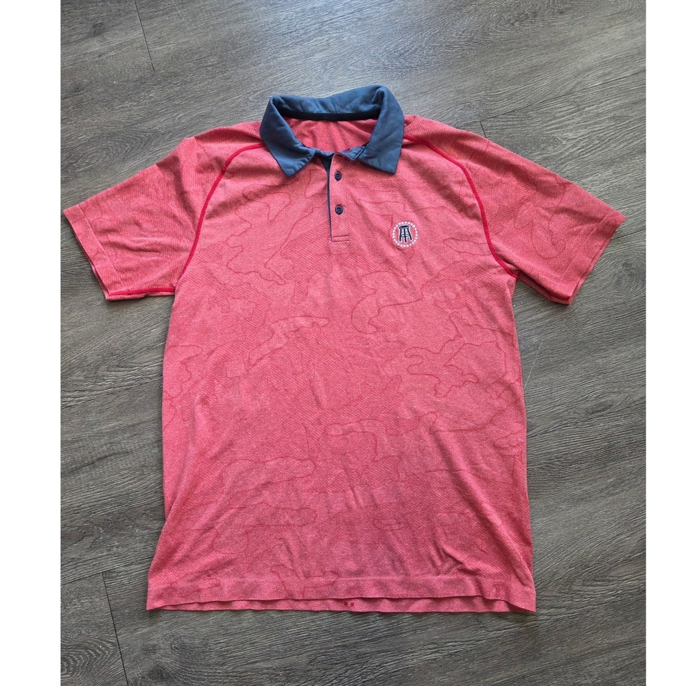 UNRL Barstool Sports Polo Mens Medium Red Camo Performance Golf Shirt